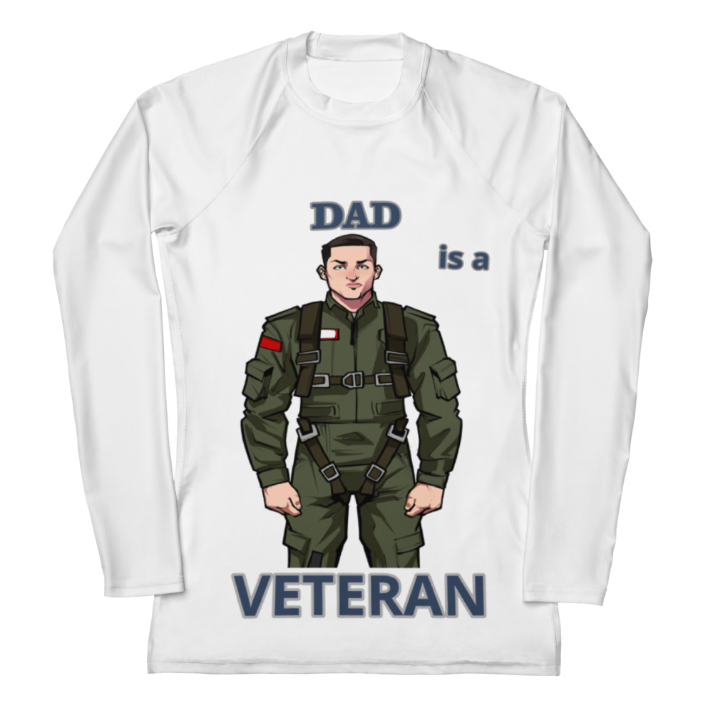 DAD IS A VETERAN TOO FOWER Women's Rash Guard