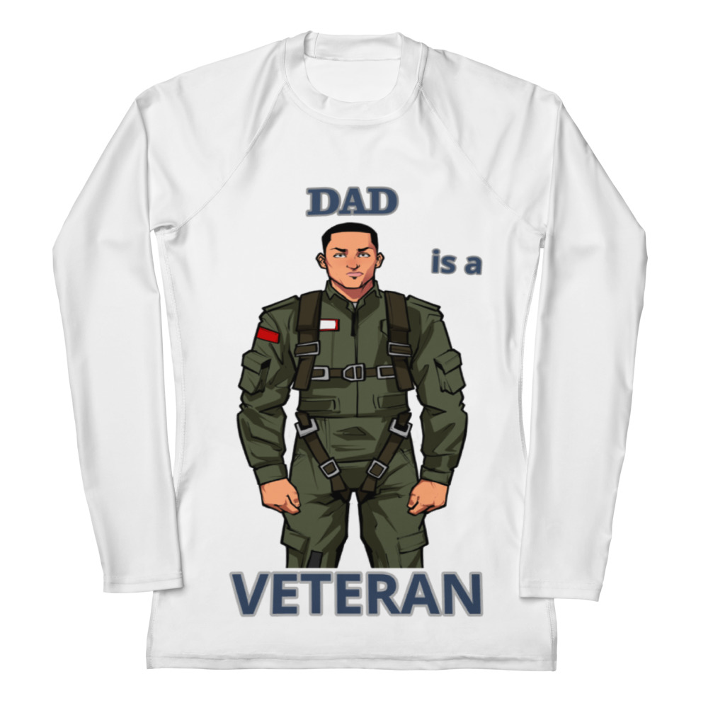 DAD IS A VETERAN TOO FOWER Women's Rash Guard