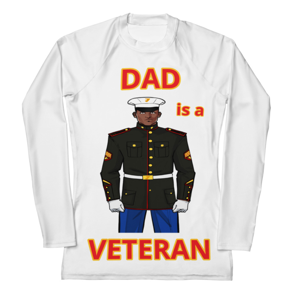 DAD IS A VETERAN TOO FOWER Women's Rash Guard