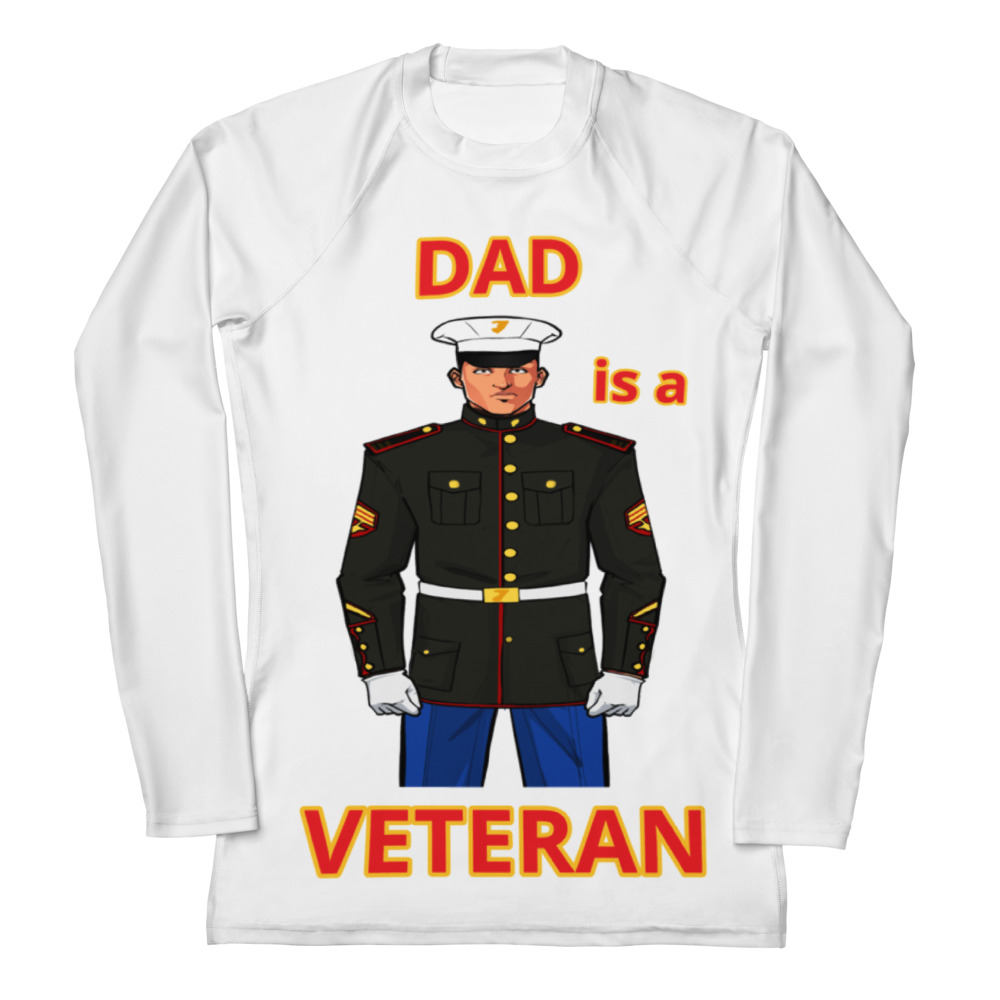 DAD IS A VETERAN TOO FOWER Women's Rash Guard