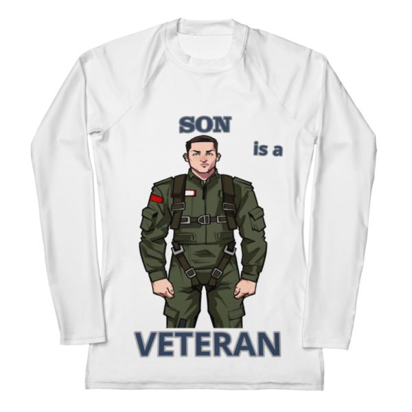 SON IS A VETERAN TOO FOWER Women's Rash Guard