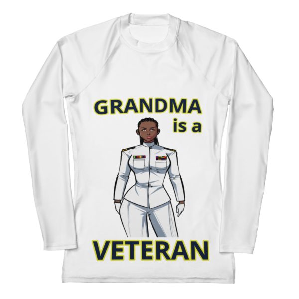 GRANDMA IS A VETERAN TOO FOWER Women's Rash Guard