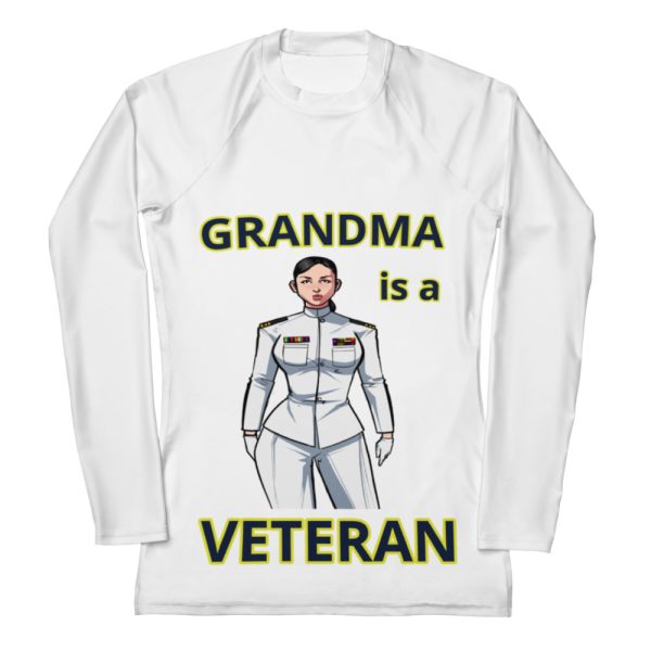 GRANDMA IS A VETERAN TOO FOWER Women's Rash Guard