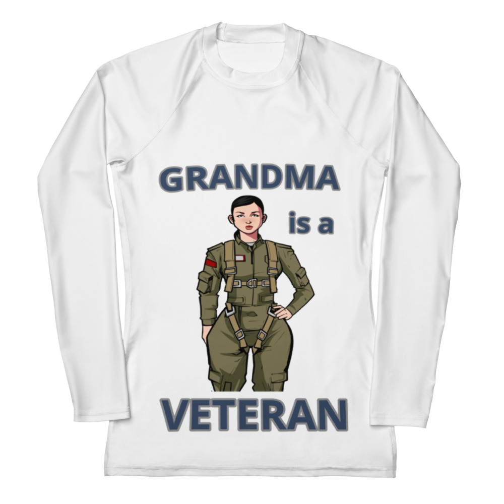 GRANDMA IS A VETERAN TOO FOWER Women's Rash Guard
