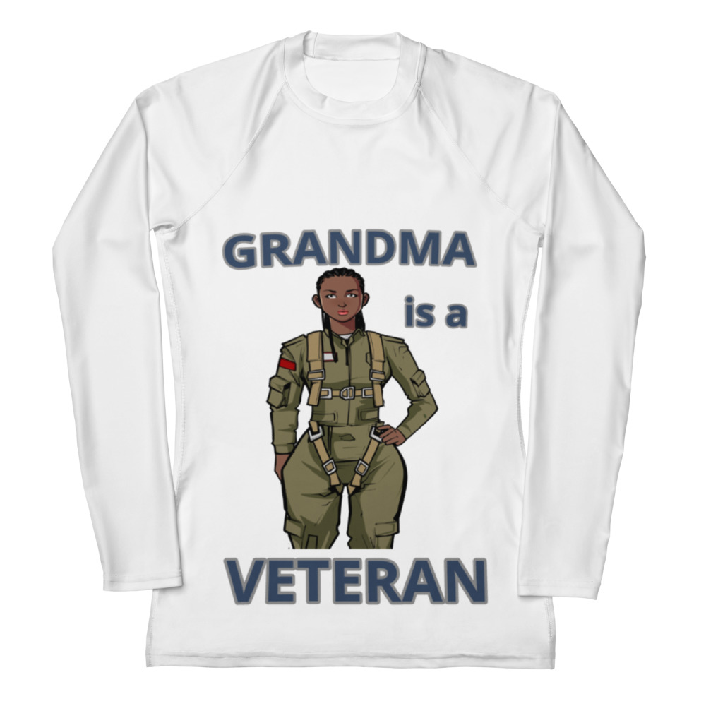 GRANDMA IS A VETERAN TOO FOWER Women's Rash Guard