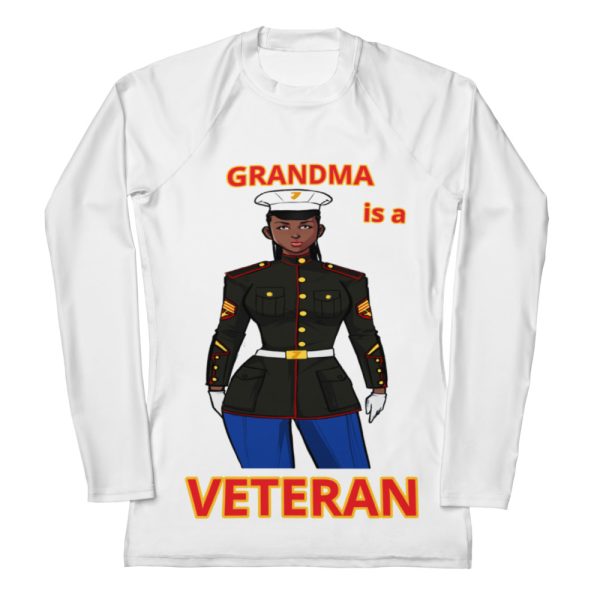 GRANDMA IS A VETERAN TOO FOWER Women's Rash Guard
