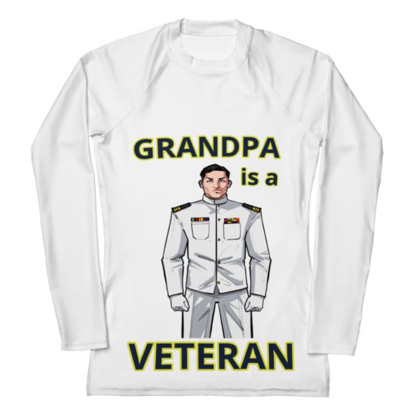 GRANDPA IS A VETERAN TOO FOWER Women's Rash Guard