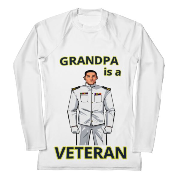 GRANDPA IS A VETERAN TOO FOWER Women's Rash Guard