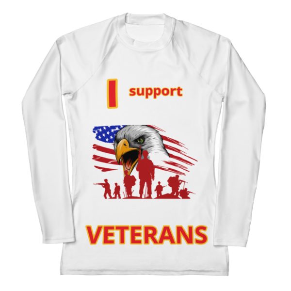 I SUPPORT  VETERANS TOO FOWER Women's Rash Guard
