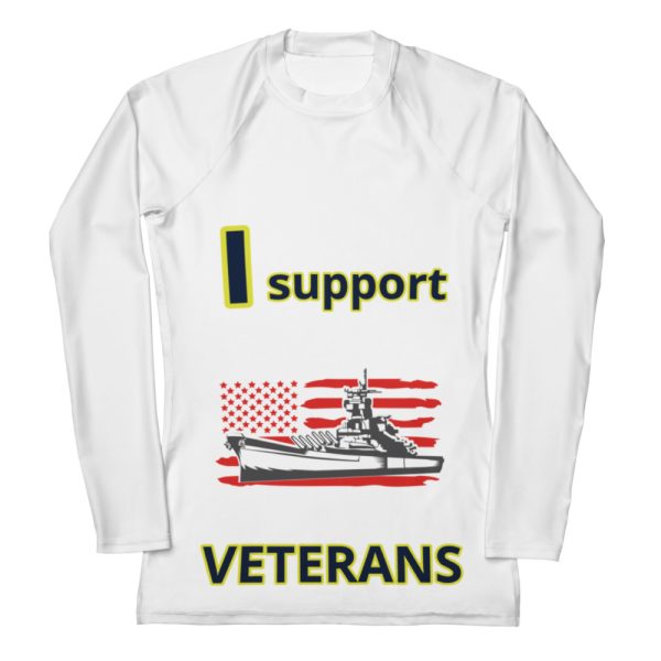 I SUPPORT  VETERANS TOO FOWER Women's Rash Guard