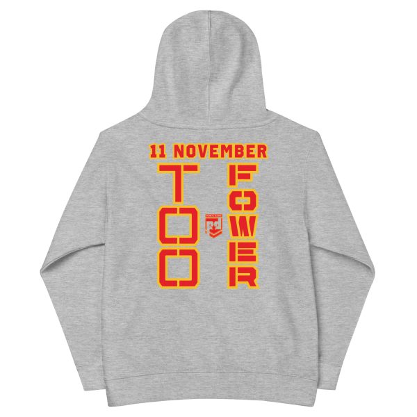 I SUPPORT  VETERANS TOO FOWER Kids Fleece Hoodie - Image 4