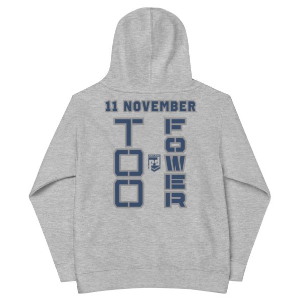 I SUPPORT  VETERANS TOO FOWER Kids Fleece Hoodie - Image 4