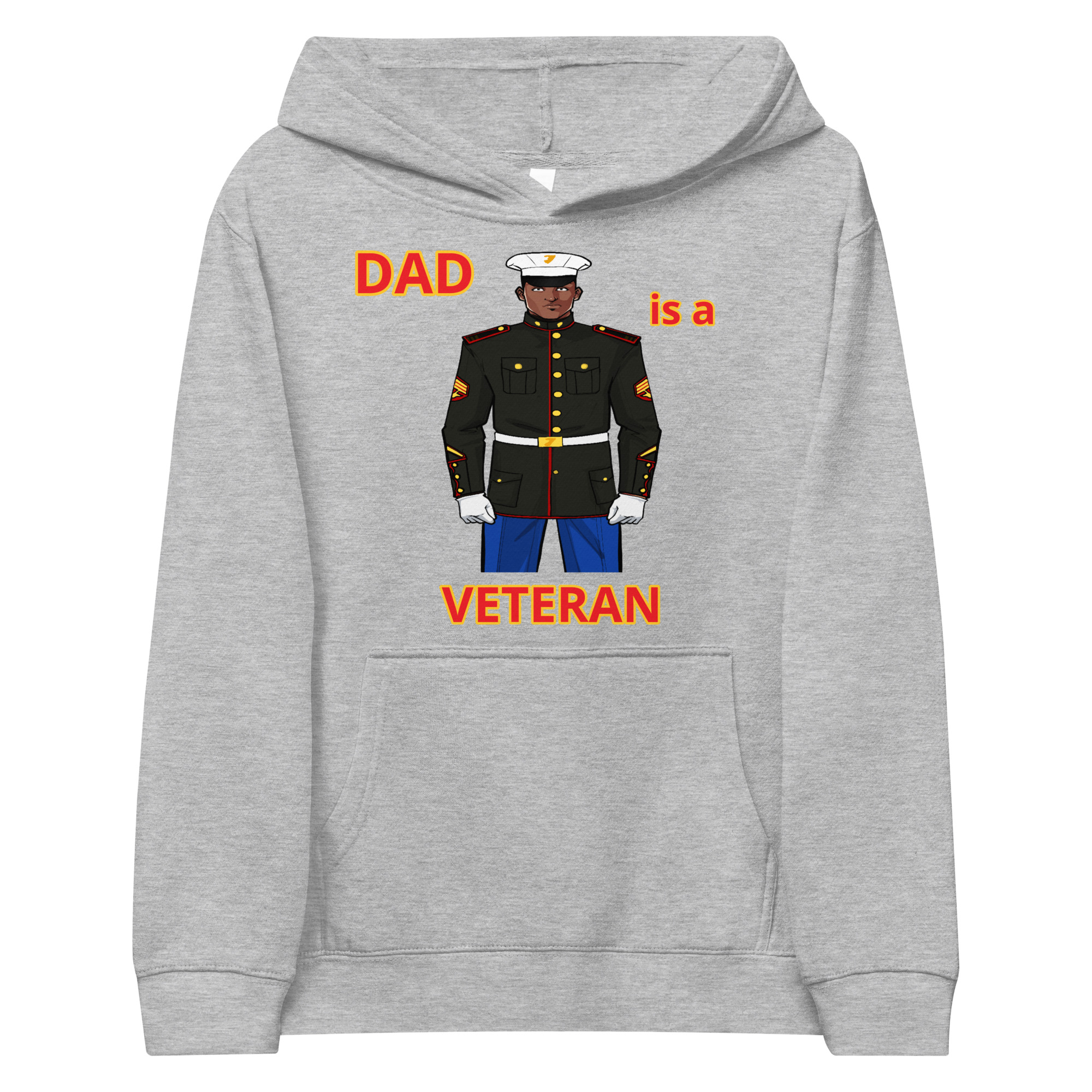 DAD IS A VETERAN TOO FOWER Kids Fleece Hoodie - Image 3