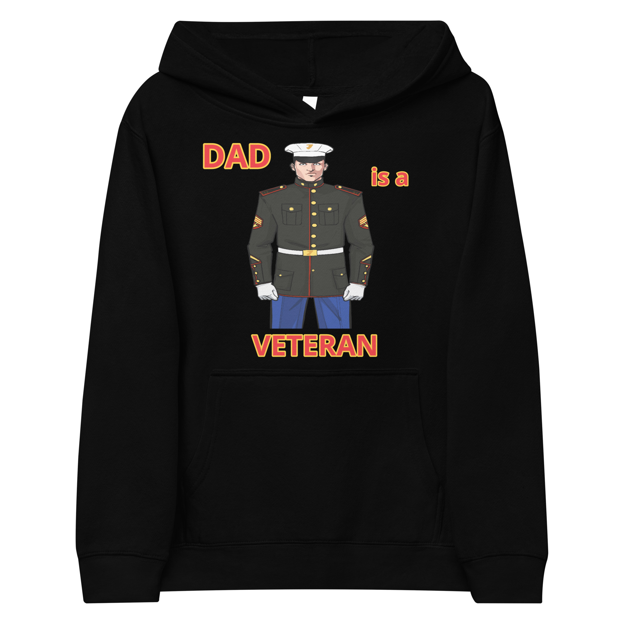 DAD IS A VETERAN TOO FOWER Kids Fleece Hoodie