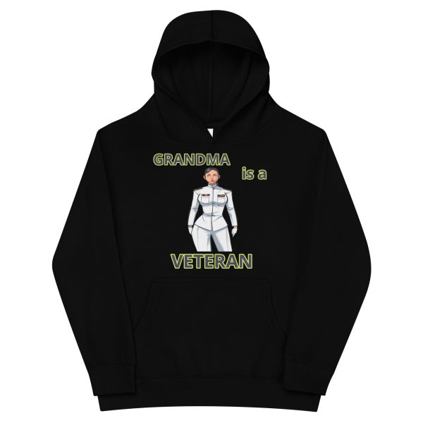 GRANDMA IS A VETERAN TOO FOWER Kids Fleece Hoodie