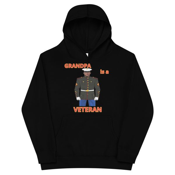 GRANDPA IS A VETERAN TOO FOWER Kids Fleece Hoodie