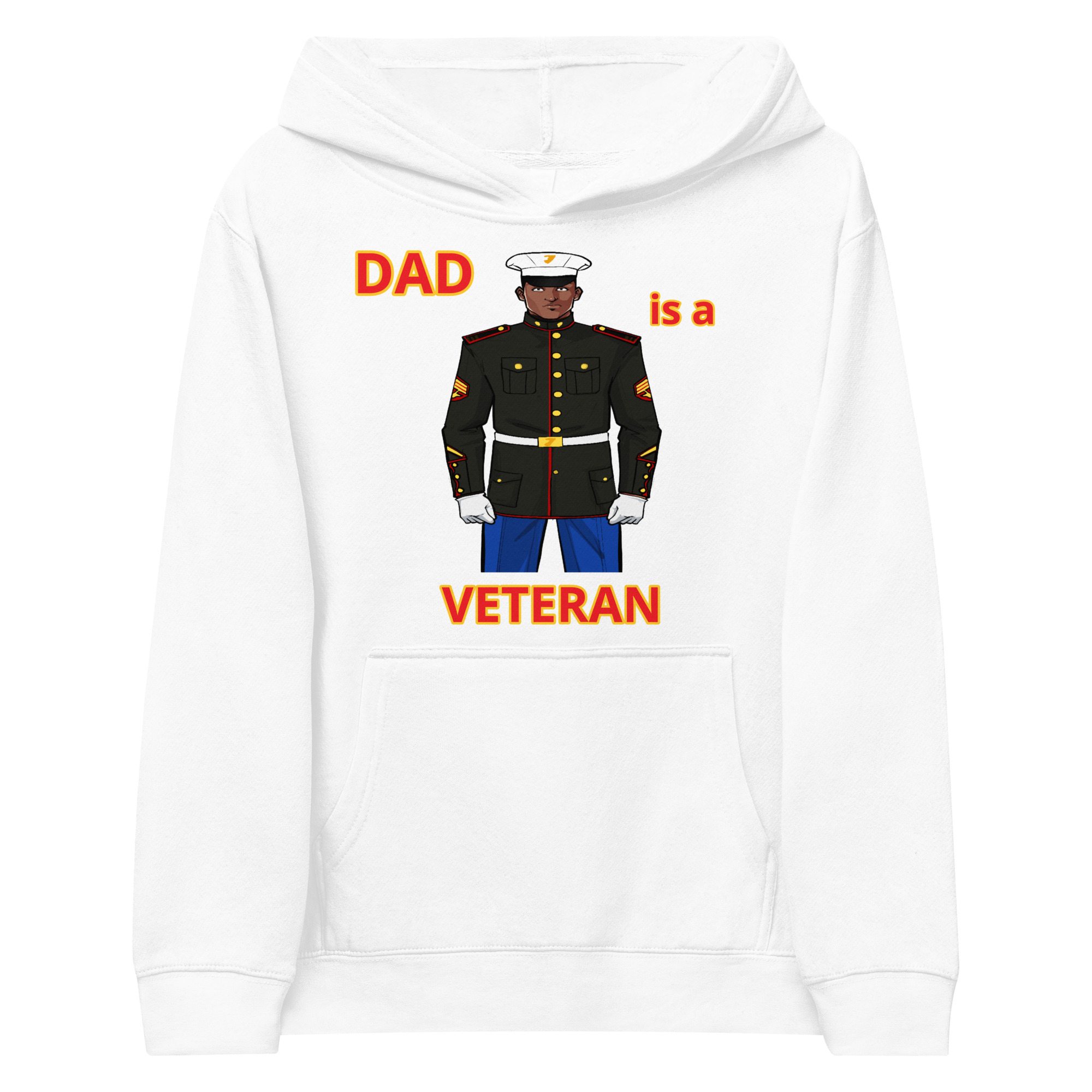 DAD IS A VETERAN TOO FOWER Kids Fleece Hoodie - Image 5
