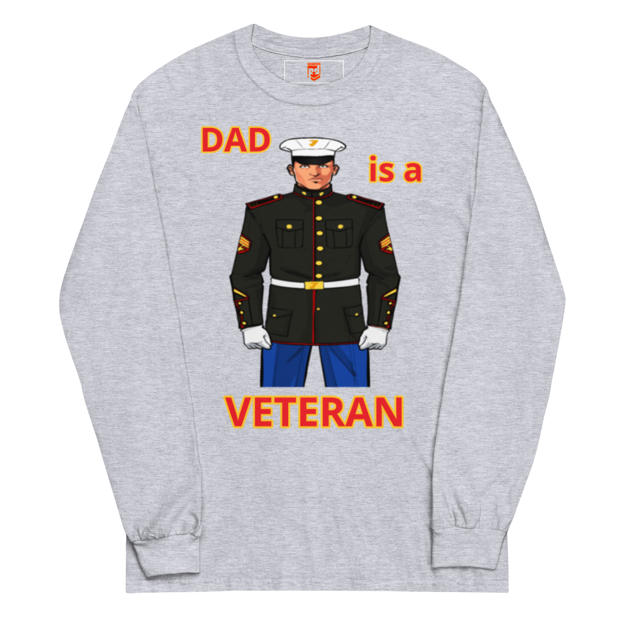 DAD IS A VETERAN TOO FOWER Long Sleeve Shirt - Image 3