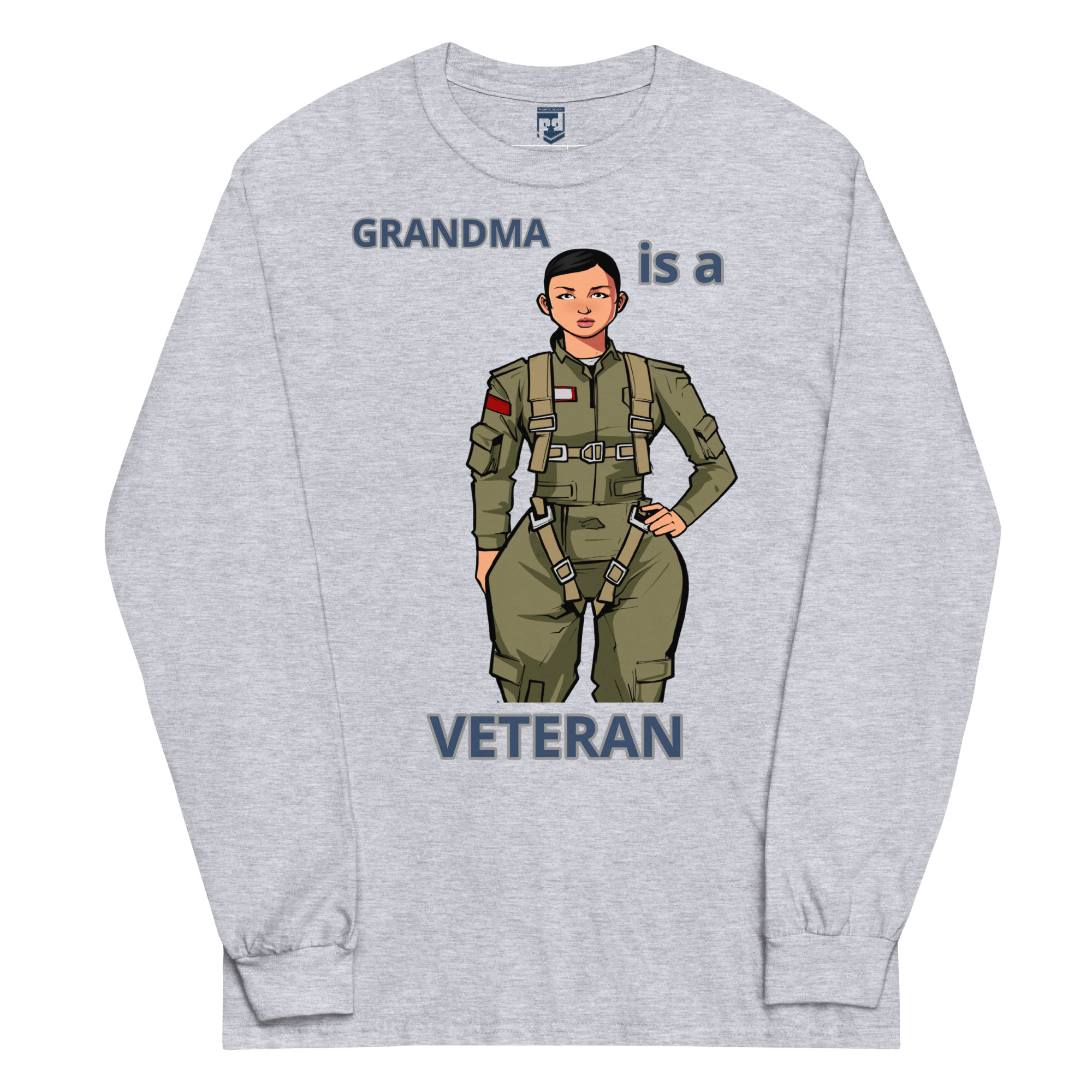 GRANDMA IS A VETERAN TOO FOWER Long Sleeve Shirt - Image 3
