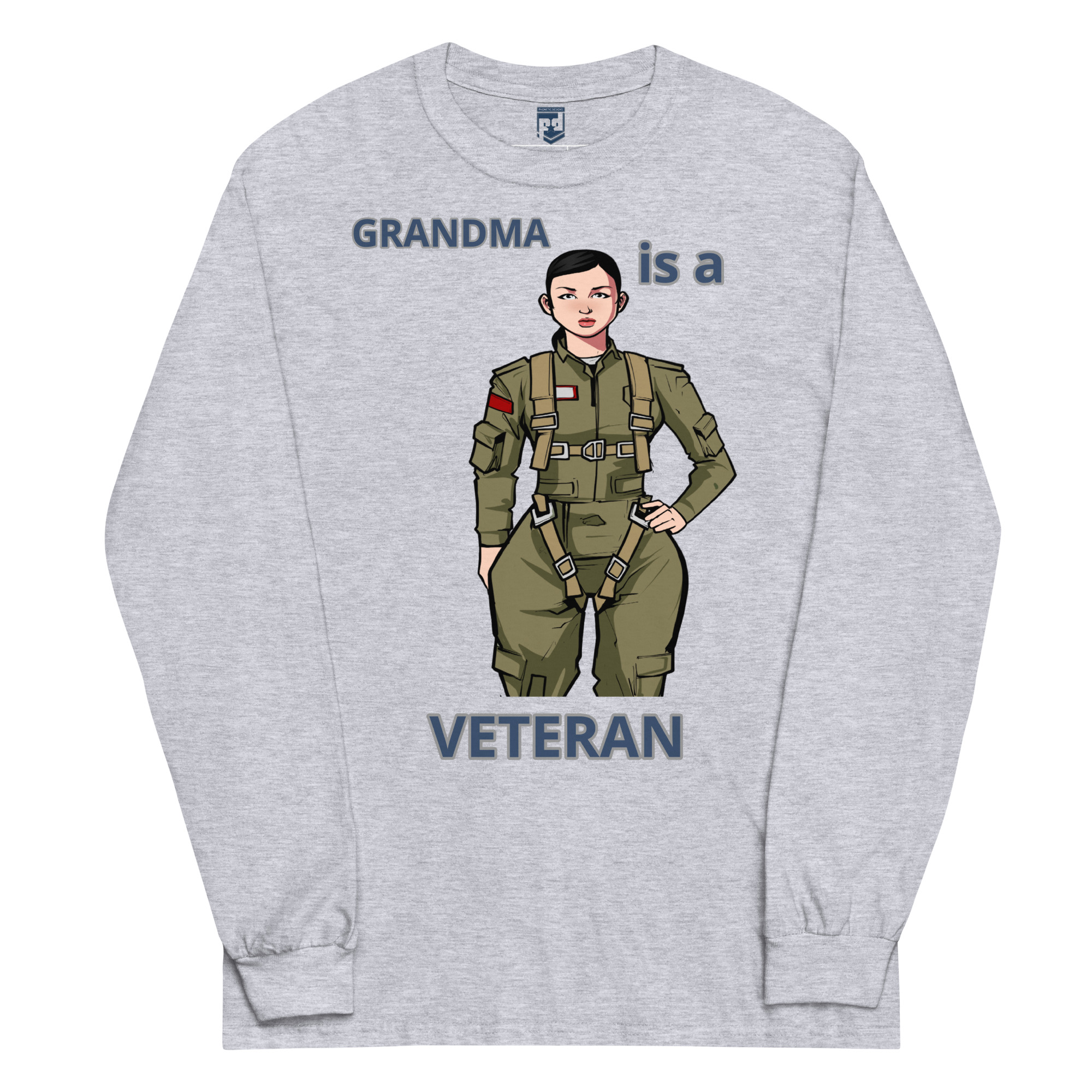 GRANDMA IS A VETERAN TOO FOWER Long Sleeve Shirt - Image 3