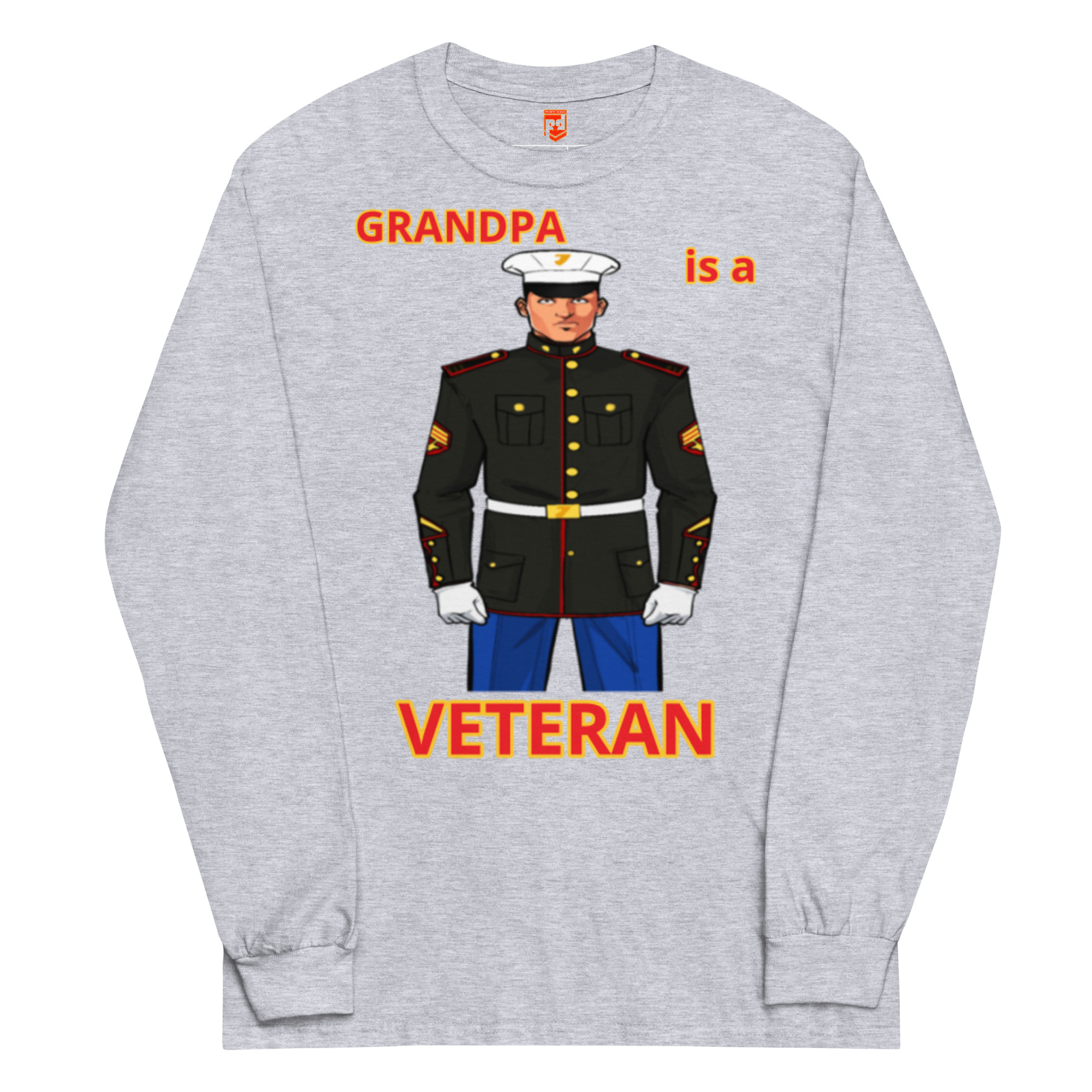 GRANDPA IS A VETERAN TOO FOWER Long Sleeve Shirt - Image 3