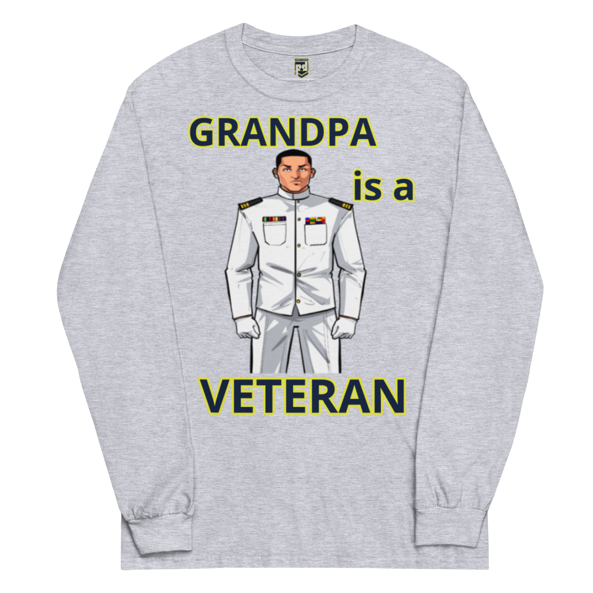 GRANDPA IS A VETERAN TOO FOWER Long Sleeve Shirt - Image 3