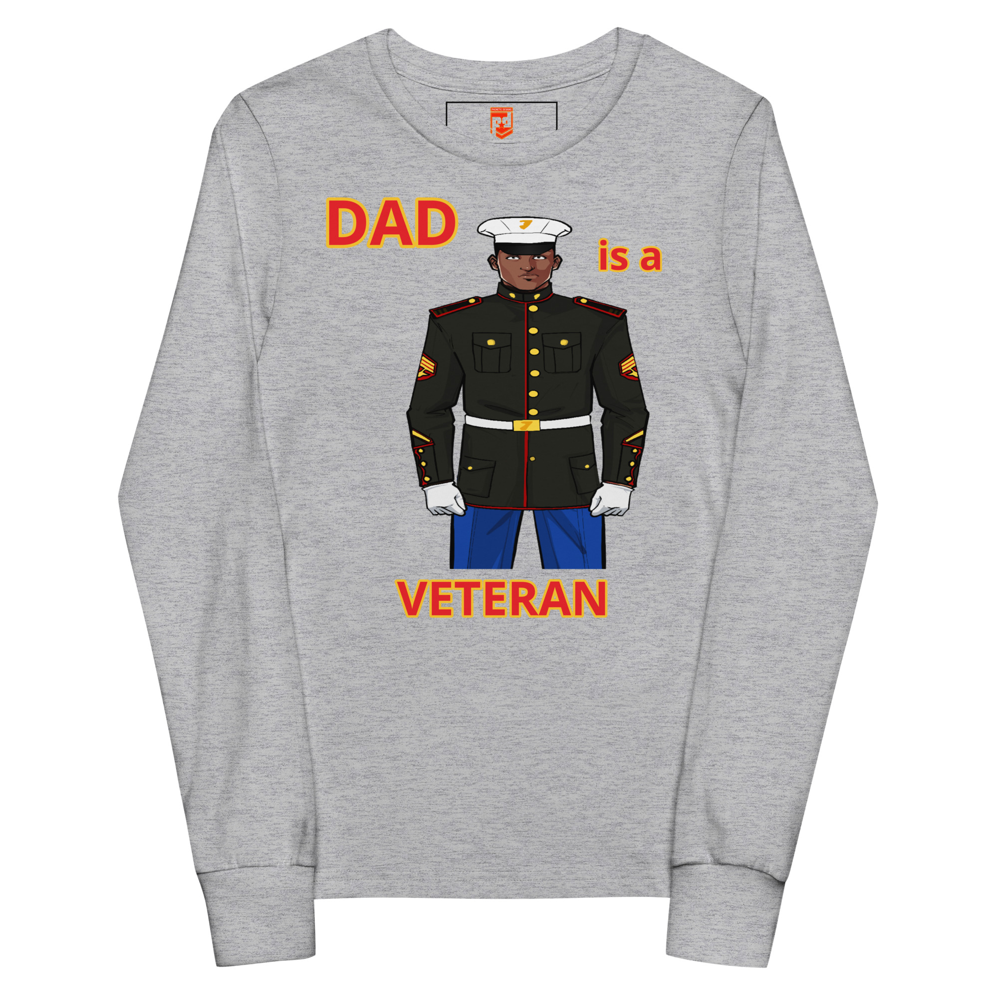 DAD IS A VETERAN TOO FOWER Youth Long Sleeve Tee - Image 3