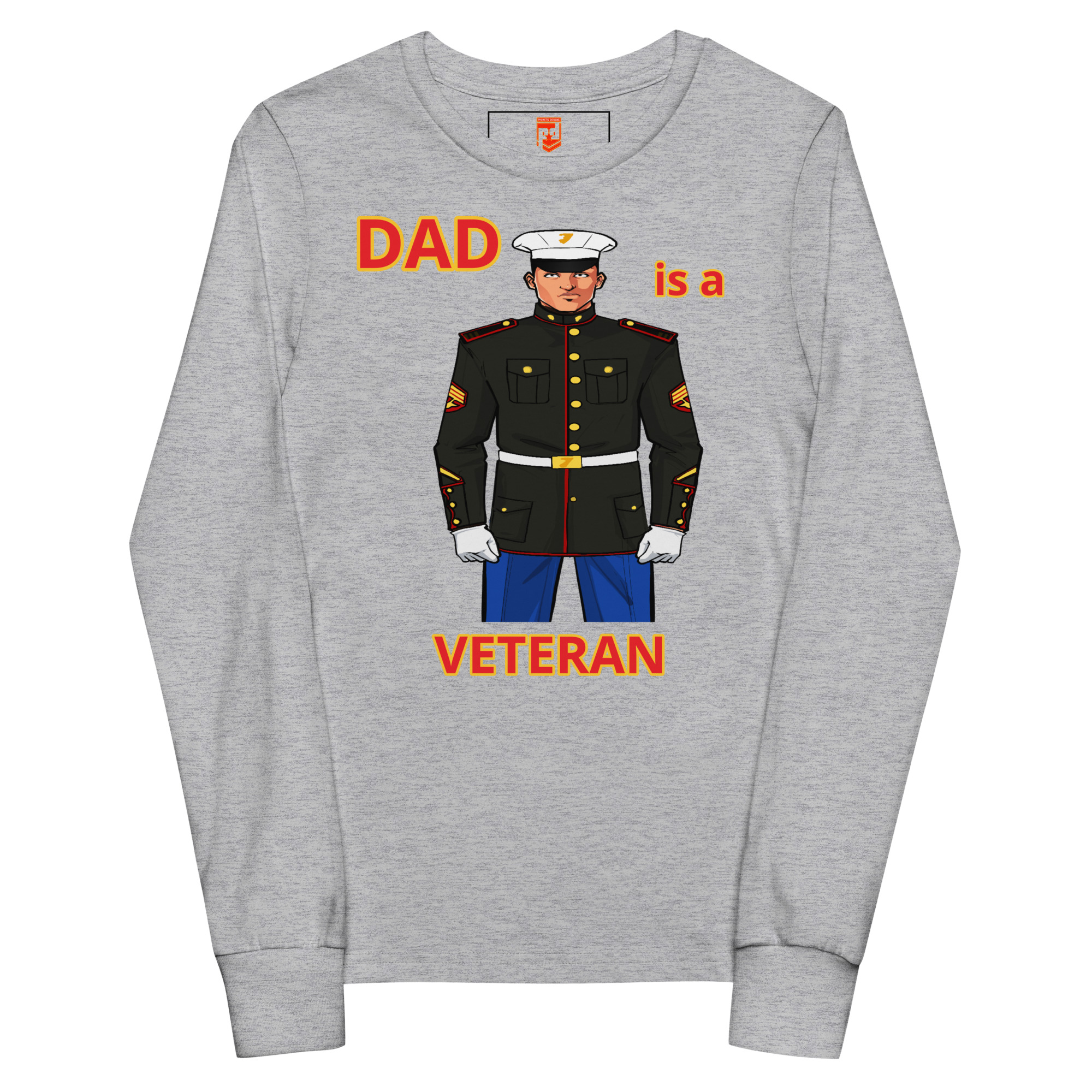 DAD IS A VETERAN TOO FOWER Youth Long Sleeve Tee - Image 3