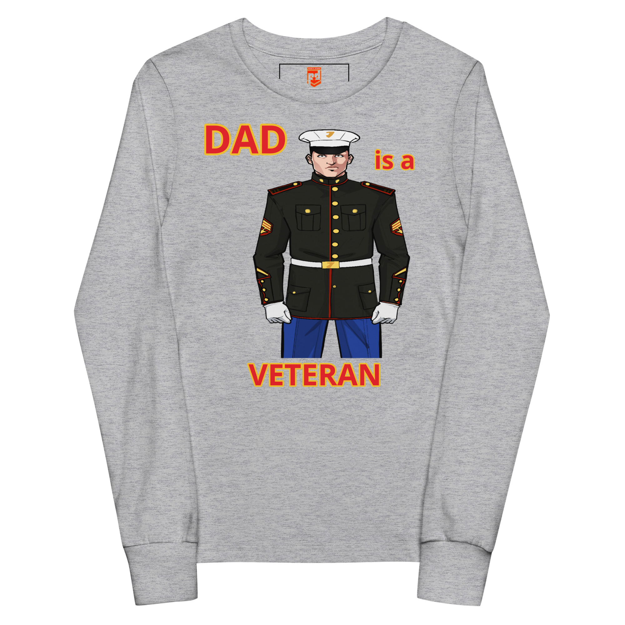 DAD IS A VETERAN TOO FOWER Youth Long Sleeve Tee - Image 3