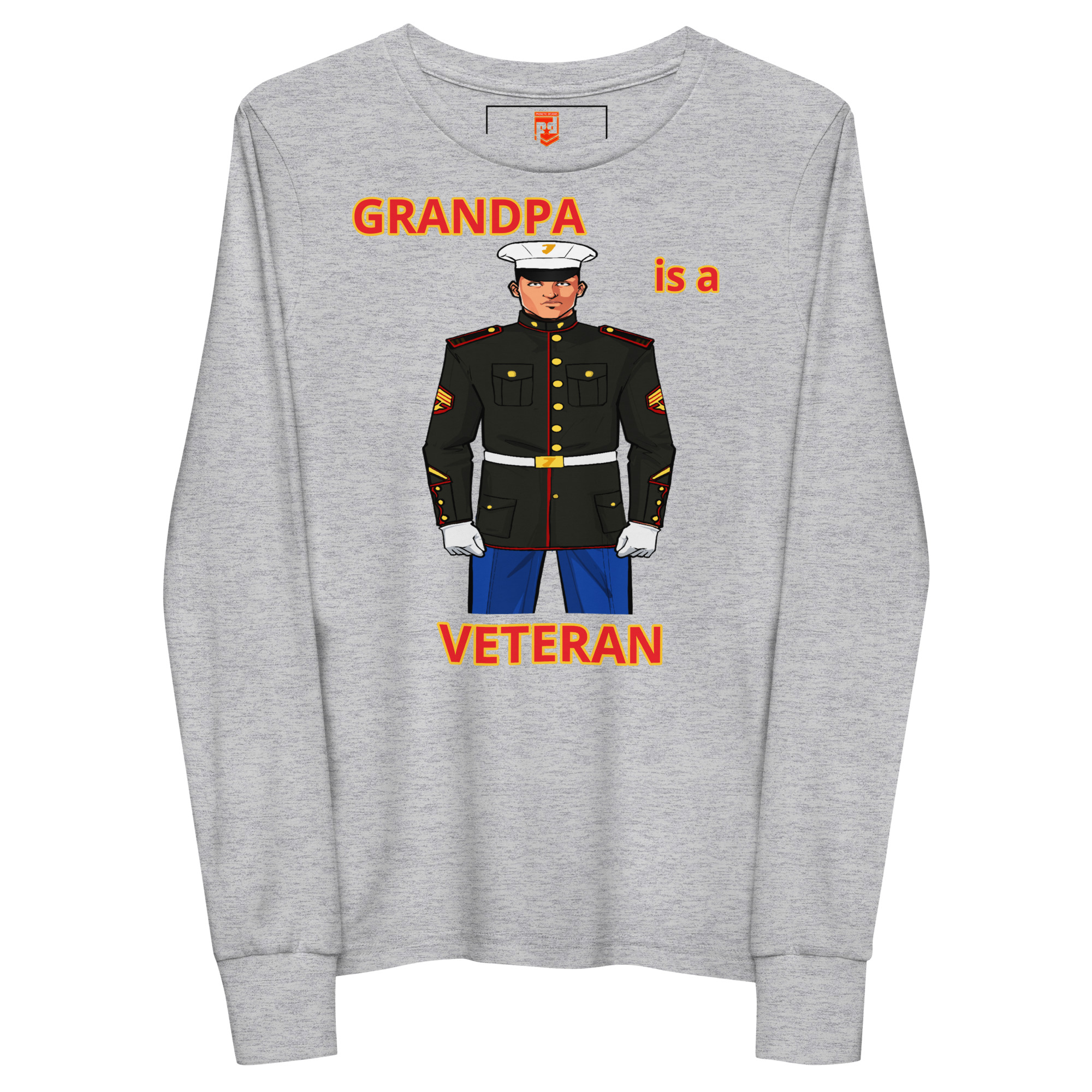 GRANDPA IS A VETERAN TOO FOWER Youth Long Sleeve Tee - Image 3