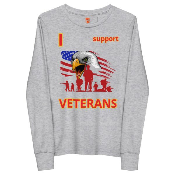 I SUPPORT  VETERANS TOO FOWER Youth Long Sleeve Tee - Image 3