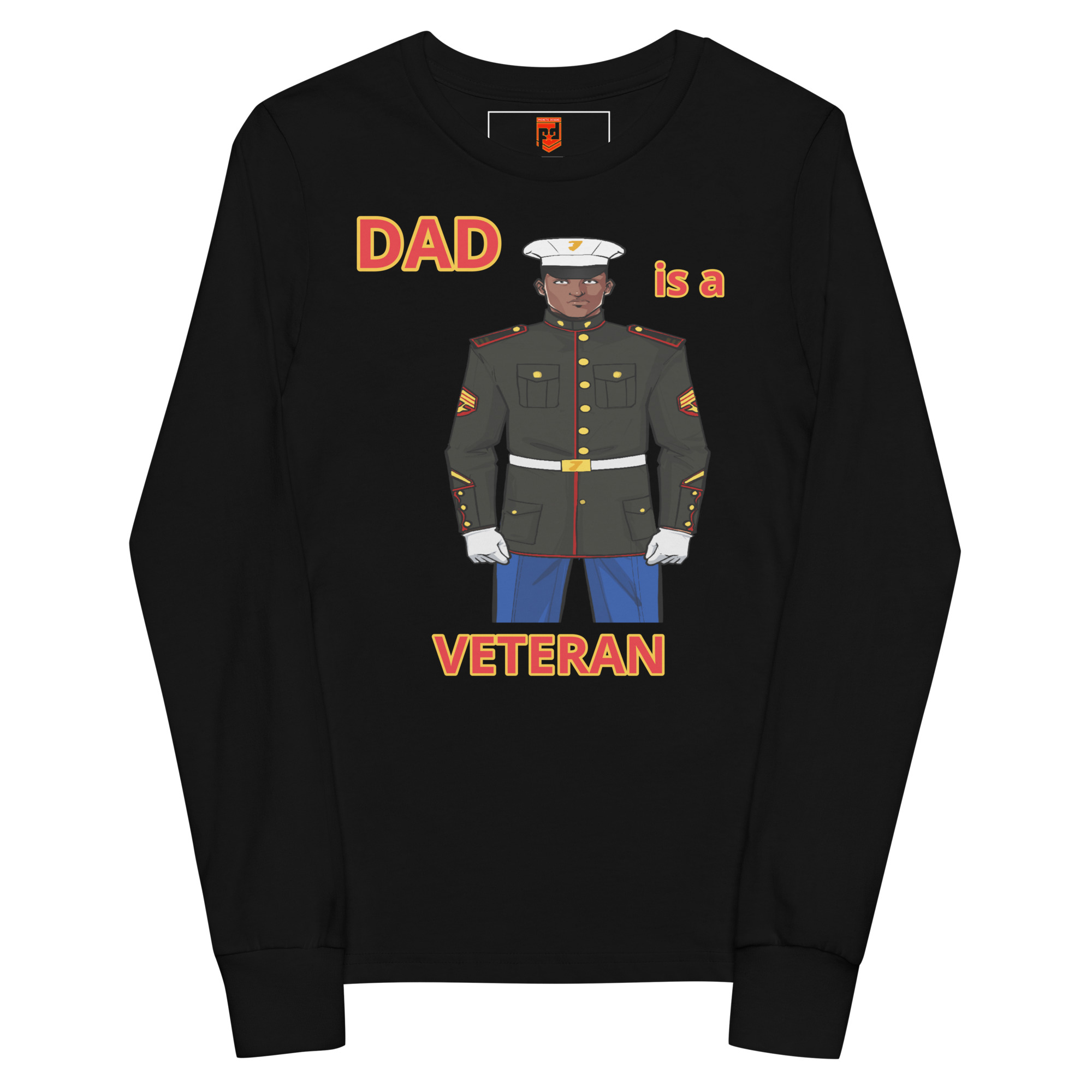 DAD IS A VETERAN TOO FOWER Youth Long Sleeve Tee