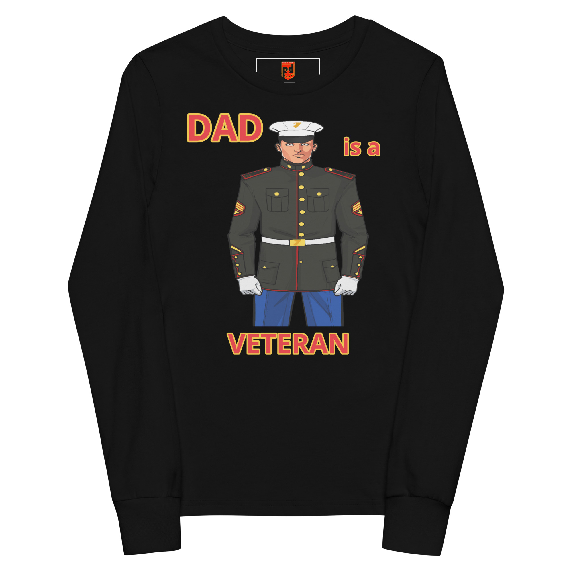 DAD IS A VETERAN TOO FOWER Youth Long Sleeve Tee
