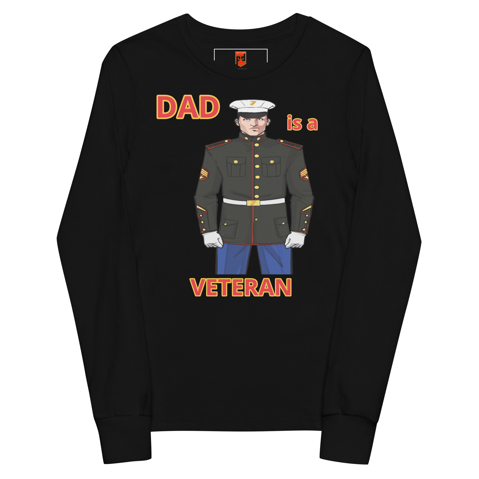 DAD IS A VETERAN TOO FOWER Youth Long Sleeve Tee