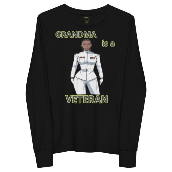 GRANDMA IS A VETERAN TOO FOWER Youth Long Sleeve Tee