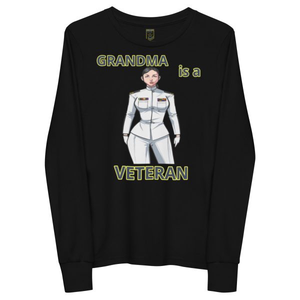 GRANDMA IS A VETERAN TOO FOWER Youth Long Sleeve Tee