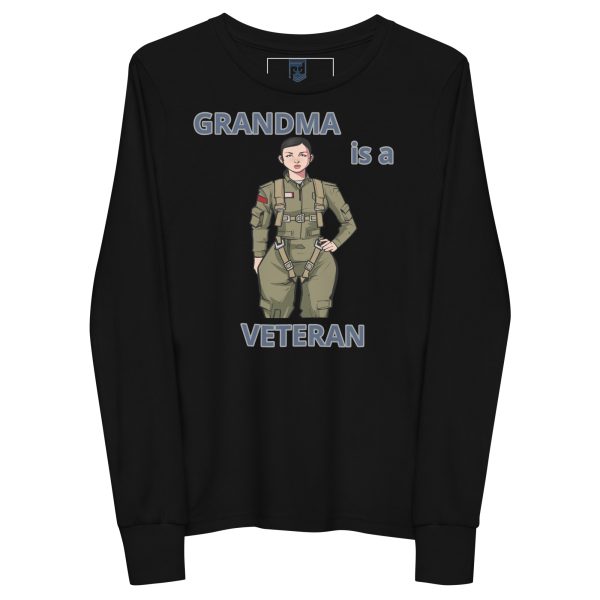 GRANDMA IS A VETERAN TOO FOWER Youth Long Sleeve Tee