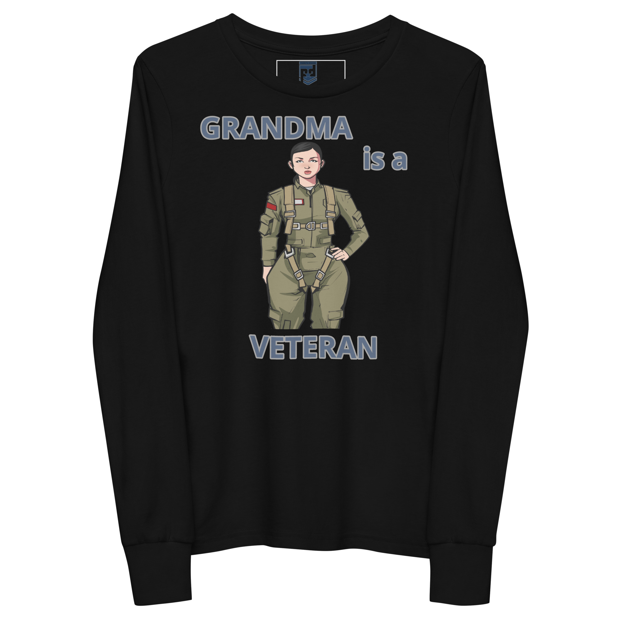 GRANDMA IS A VETERAN TOO FOWER Youth Long Sleeve Tee