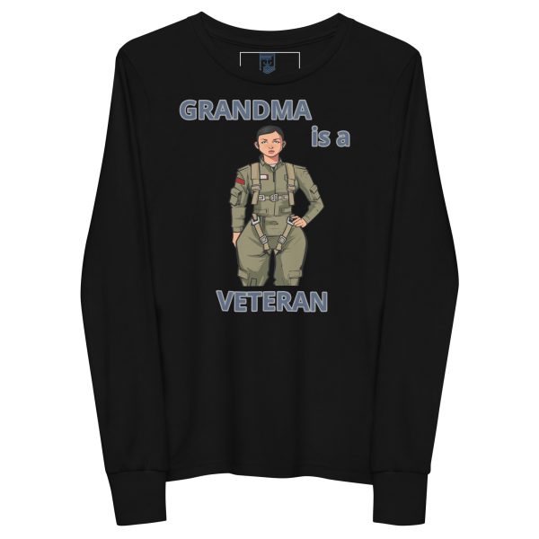 GRANDMA IS A VETERAN TOO FOWER Youth Long Sleeve Tee