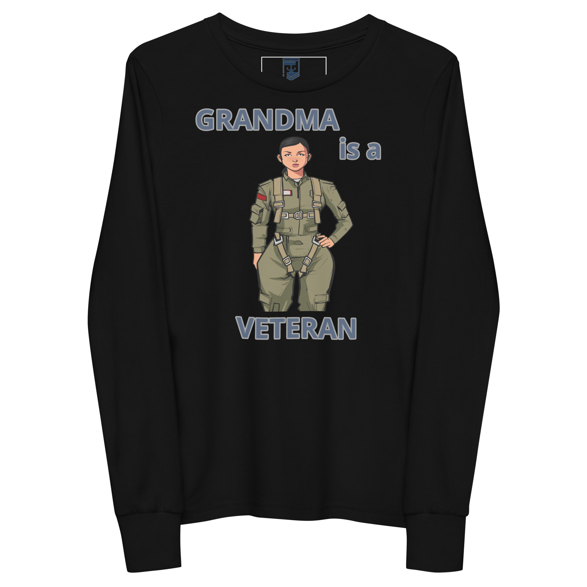 GRANDMA IS A VETERAN TOO FOWER Youth Long Sleeve Tee