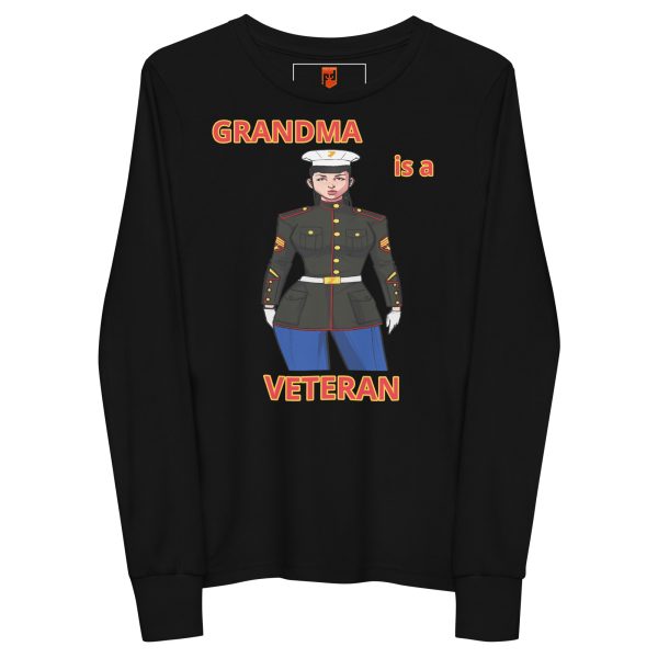 GRANDMA IS A VETERAN TOO FOWER Youth Long Sleeve Tee