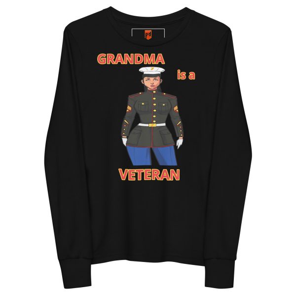 GRANDMA IS A VETERAN TOO FOWER Youth Long Sleeve Tee