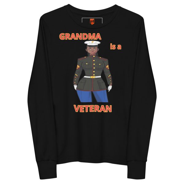 GRANDMA IS A VETERAN TOO FOWER Youth Long Sleeve Tee