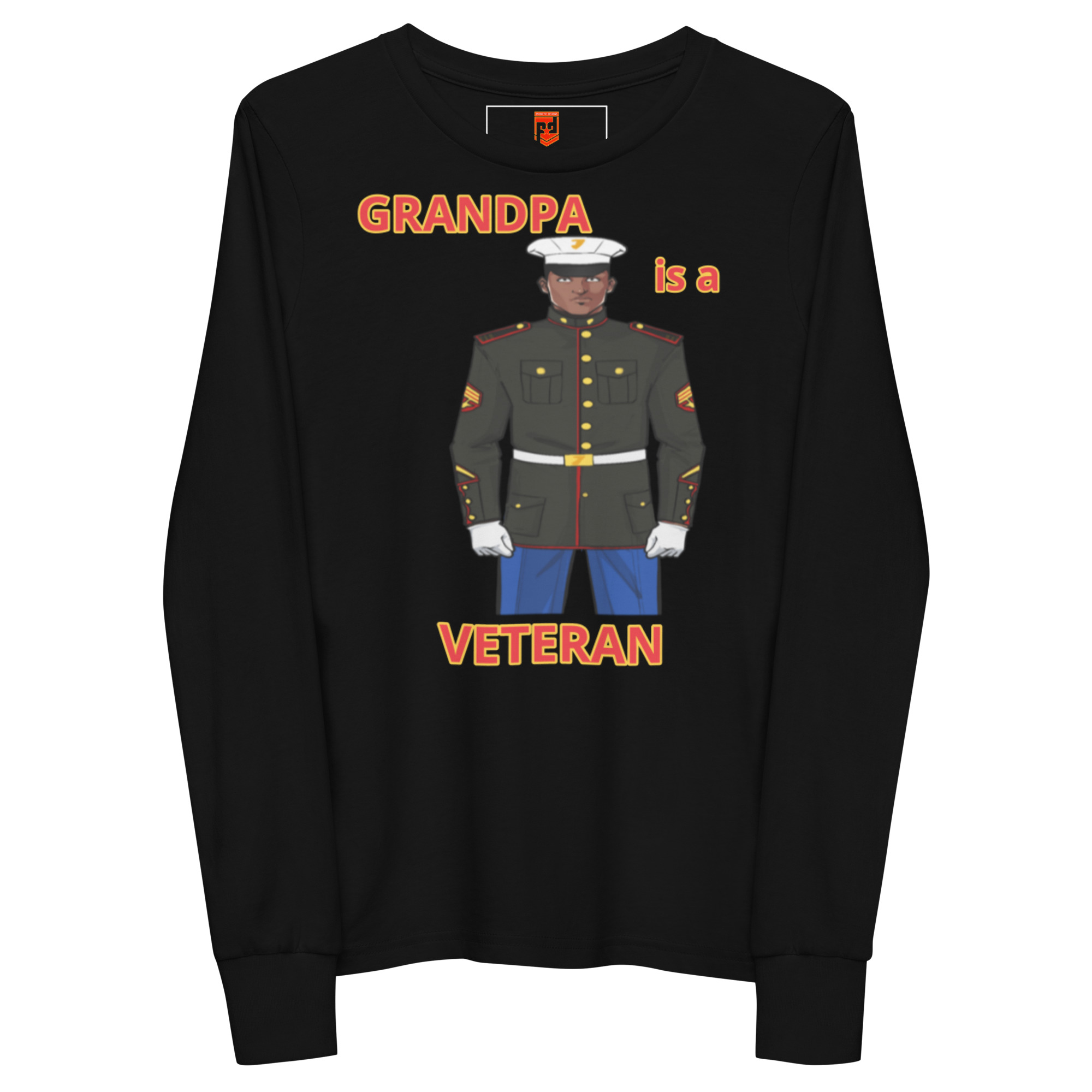 GRANDPA IS A VETERAN TOO FOWER Youth Long Sleeve Tee