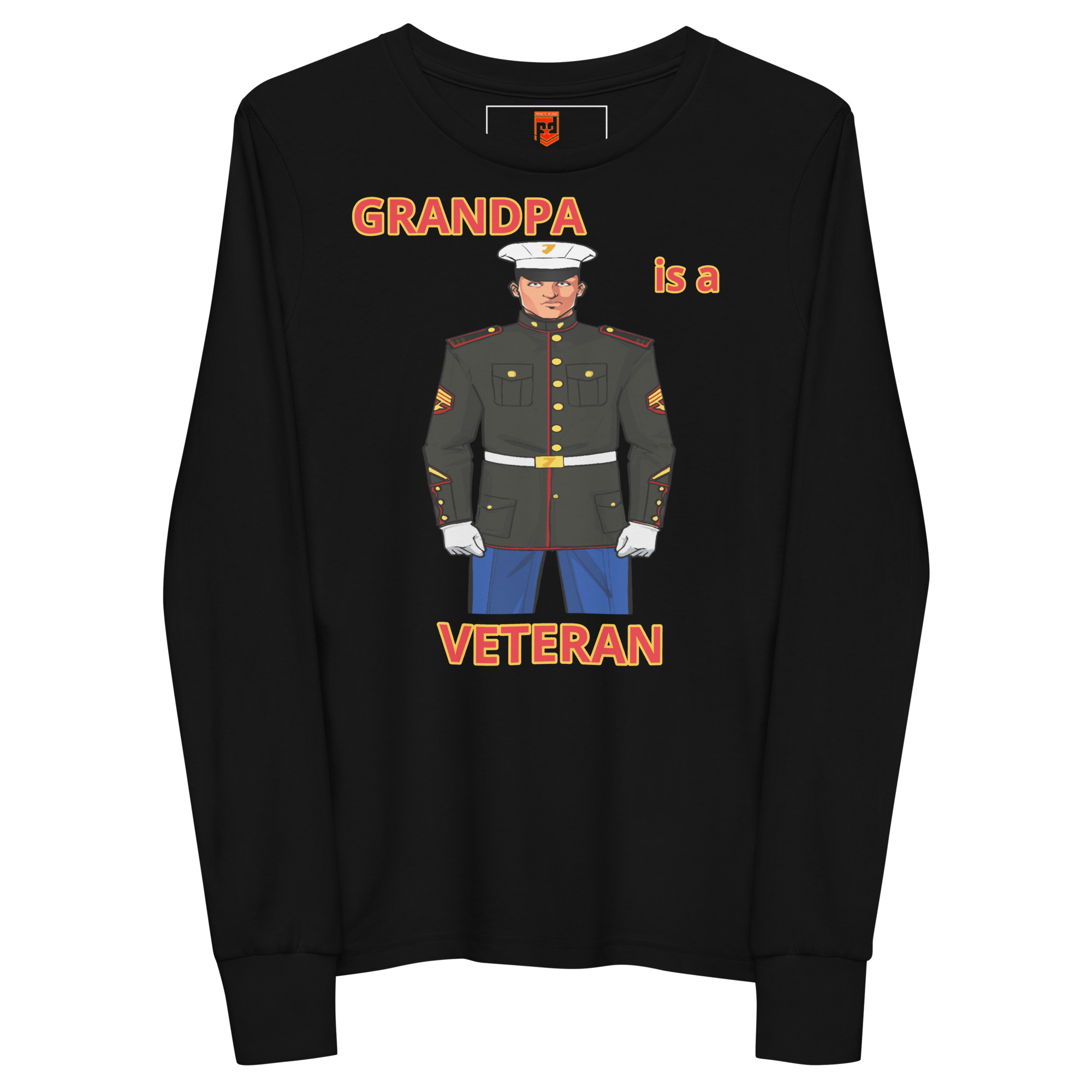 GRANDPA IS A VETERAN TOO FOWER Youth Long Sleeve Tee