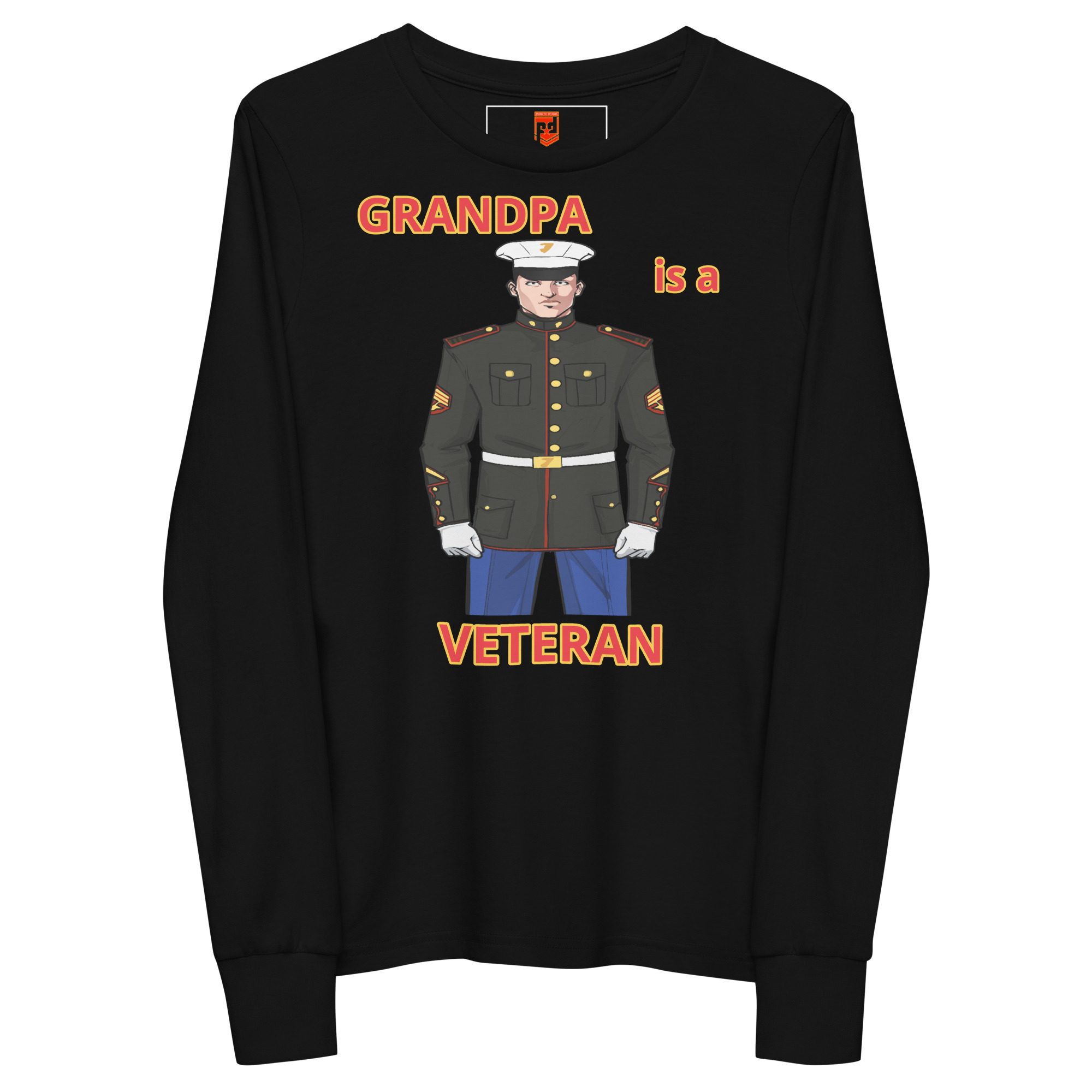 GRANDPA IS A VETERAN TOO FOWER Youth Long Sleeve Tee