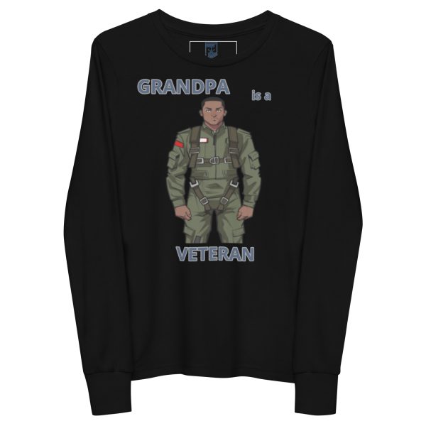 GRANDPA IS A VETERAN TOO FOWER Youth Long Sleeve Tee