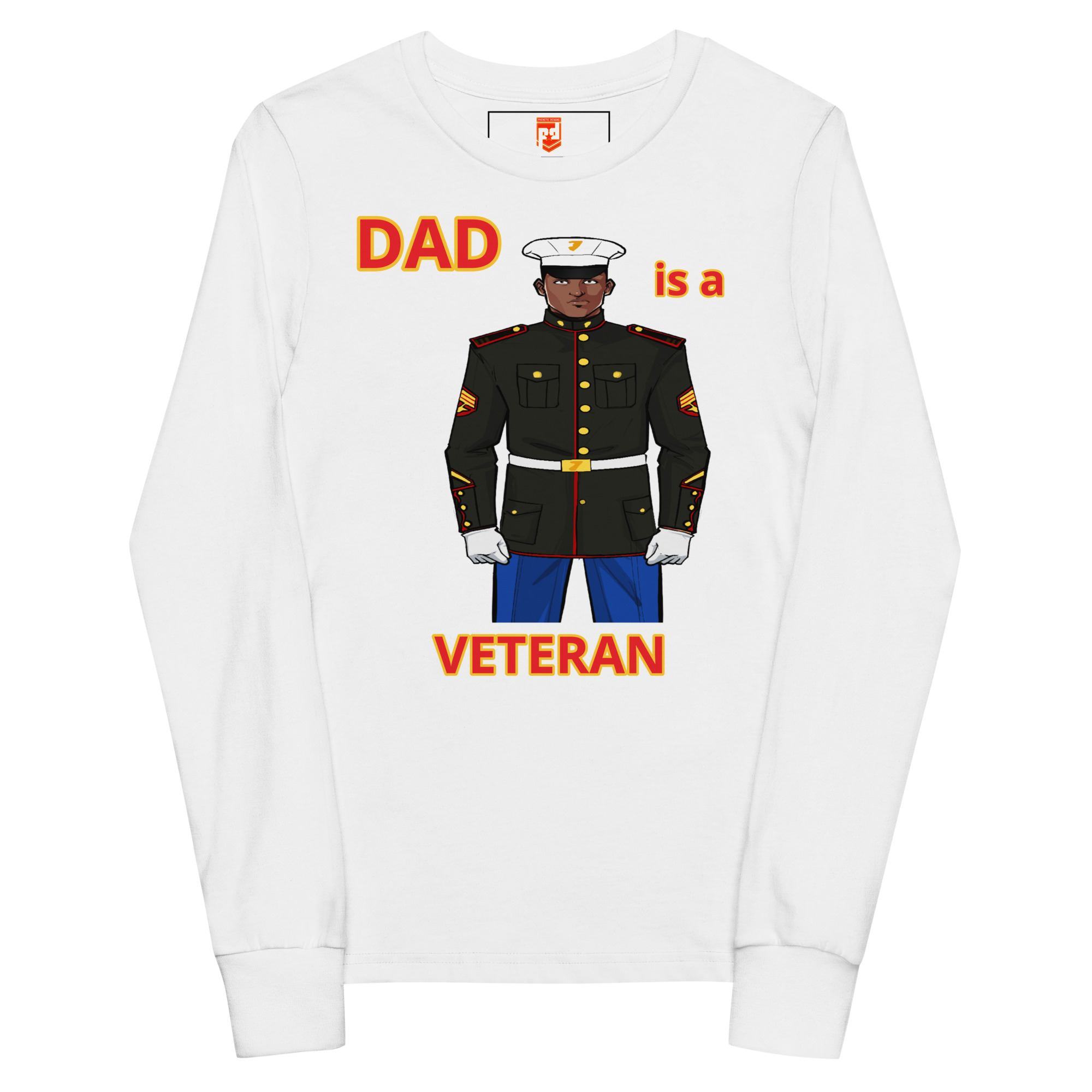 DAD IS A VETERAN TOO FOWER Youth Long Sleeve Tee - Image 5