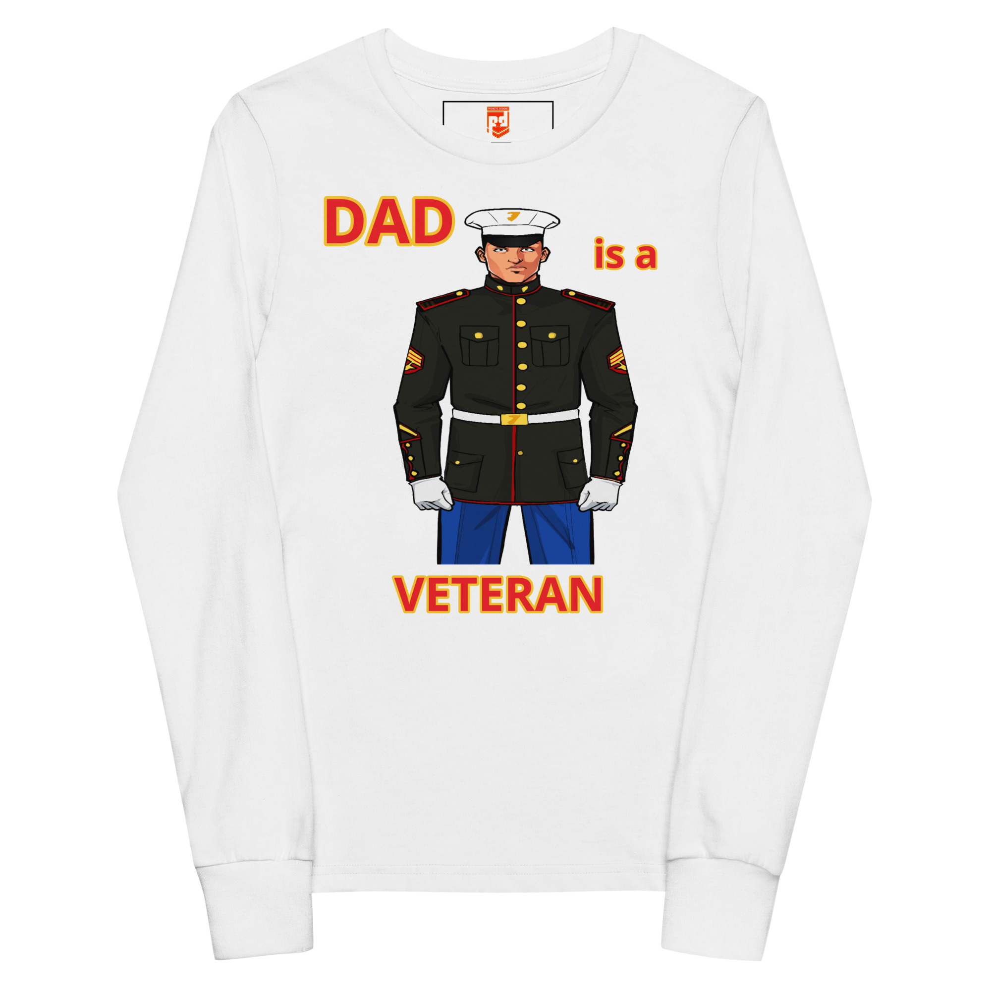 DAD IS A VETERAN TOO FOWER Youth Long Sleeve Tee - Image 5