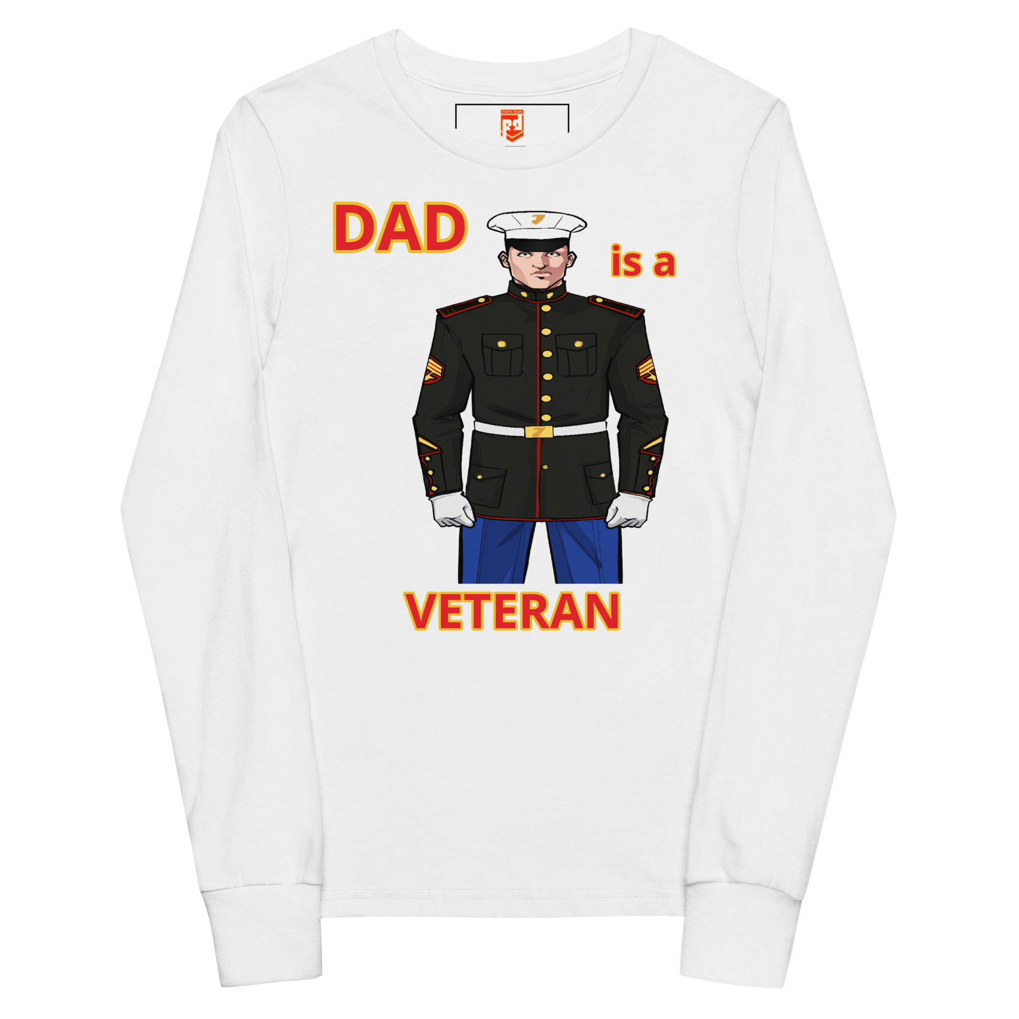 DAD IS A VETERAN TOO FOWER Youth Long Sleeve Tee - Image 5